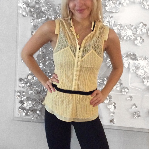 Marc Jacobs yellow tank button-up top, size 8 - Picture 2 of 5